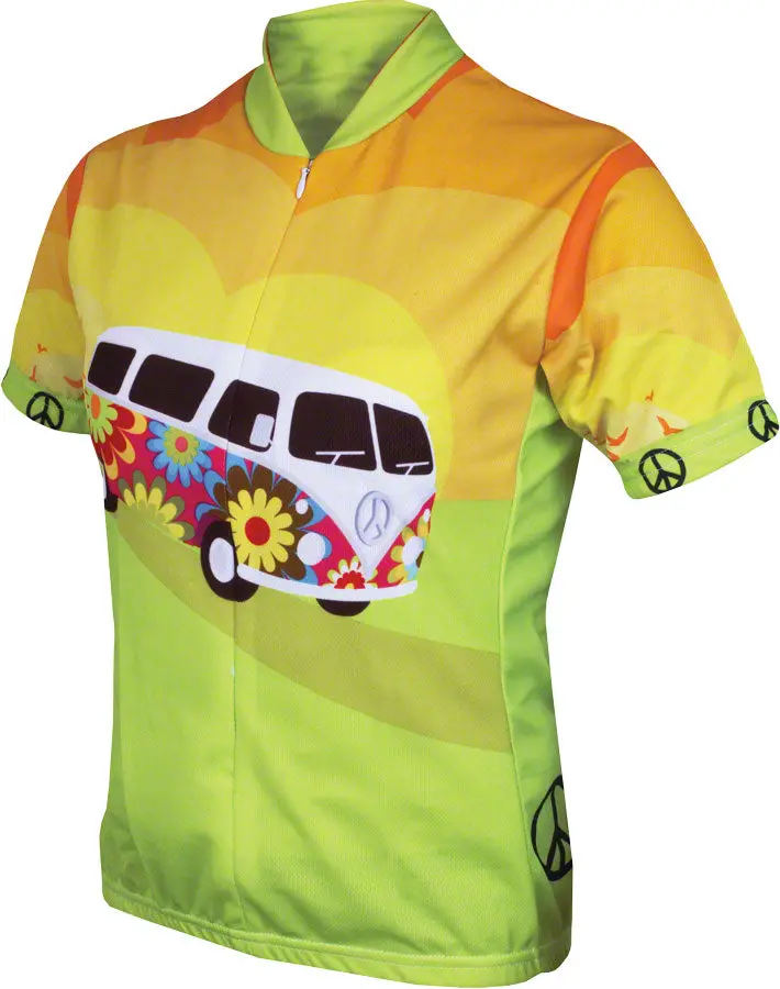 World Jerseys Hippy Van Unisex Cycling Jersey – Vintage VW Bus Inspired Graphic