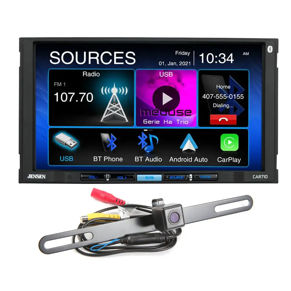 Jensen Car710-Bc Digital Multimedia Car Stereo Receiver + Bucam350 1
