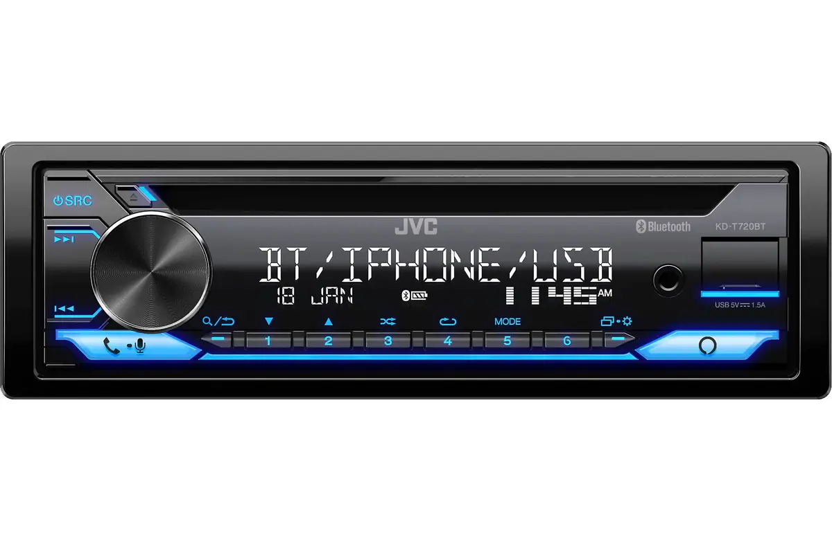 Jvc Kd-T720bt 1-Din Cd And Bluetooth Receiver 1