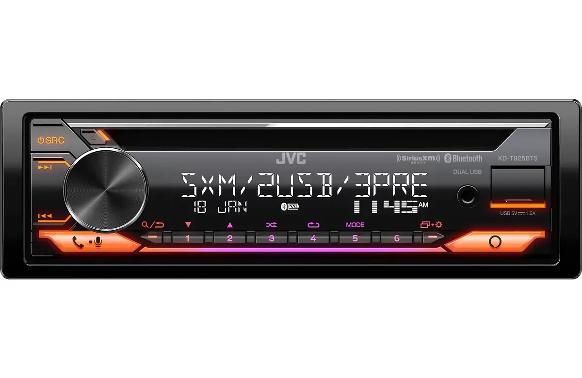 Jvc Kd-T925bts 1-Din Cd Car Stereo Receiver 1