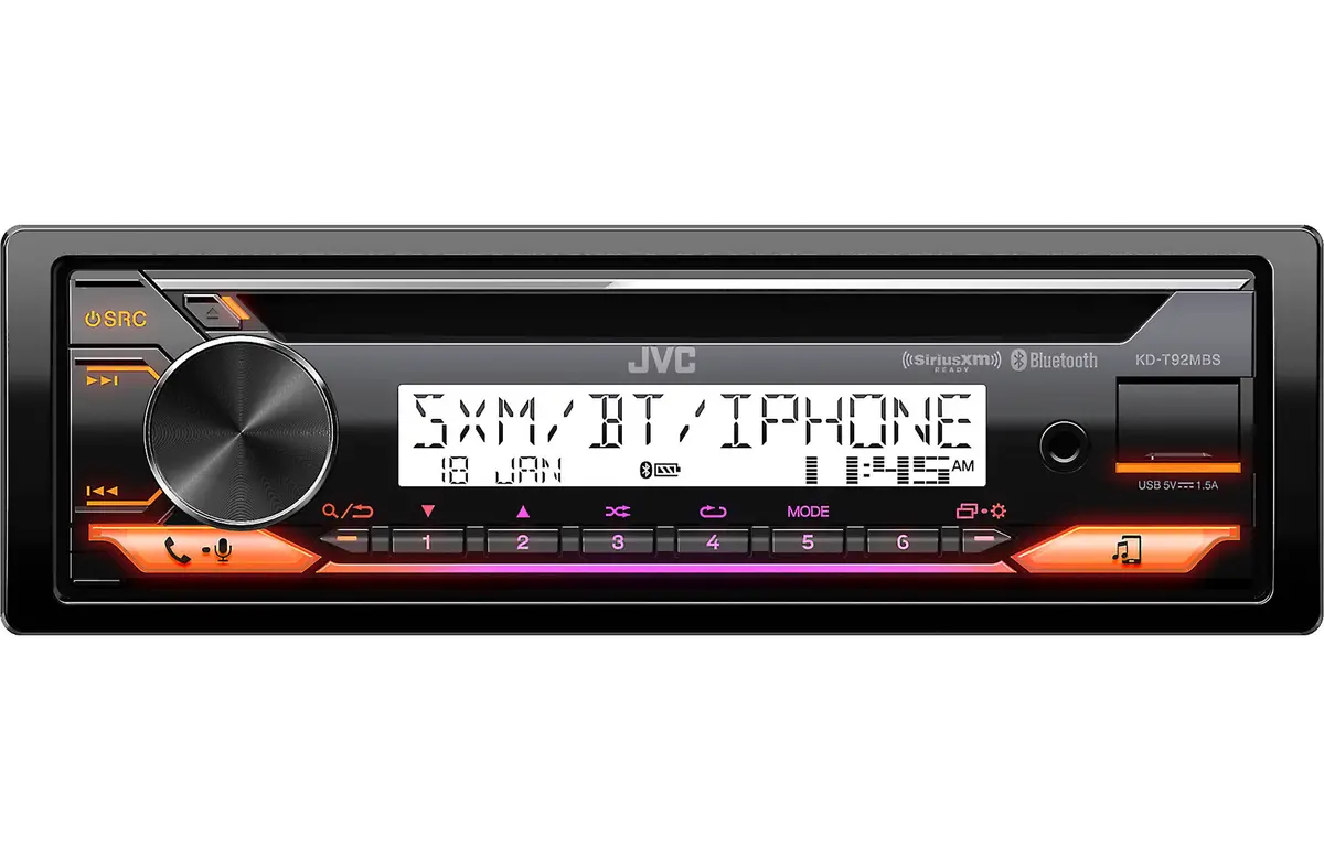 Jvc Kd-T92mbs Cd 1-Din Marine Stereo Receiver 1