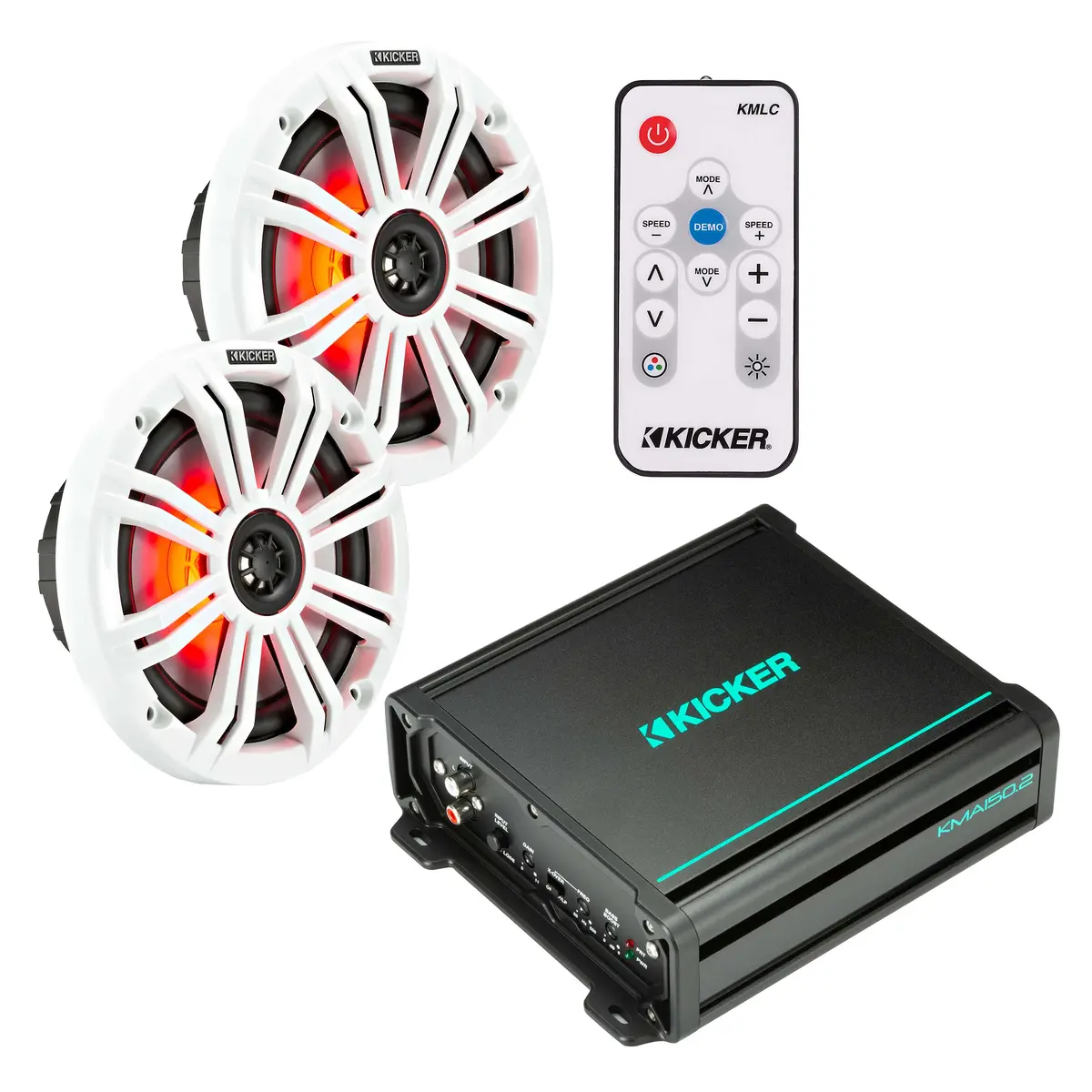 Kicker 45Km654l 6.5" Speakers + 48Kma1502 Amp + Free 41Kmlc Remote Bundle 1