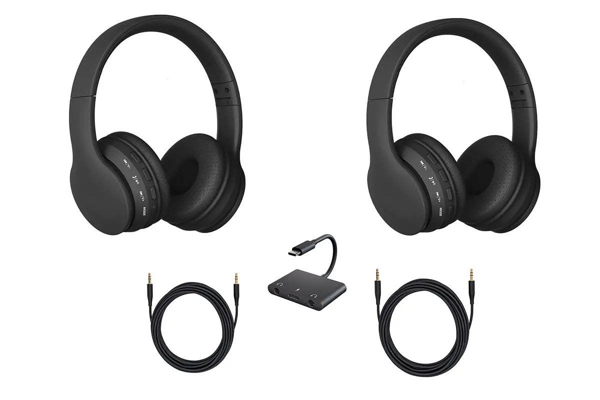 Msx Mega Bundle - Two Kid Earphone Sets (Wired / Wireless) & Msx Usb To 2 Headset Adapter 1