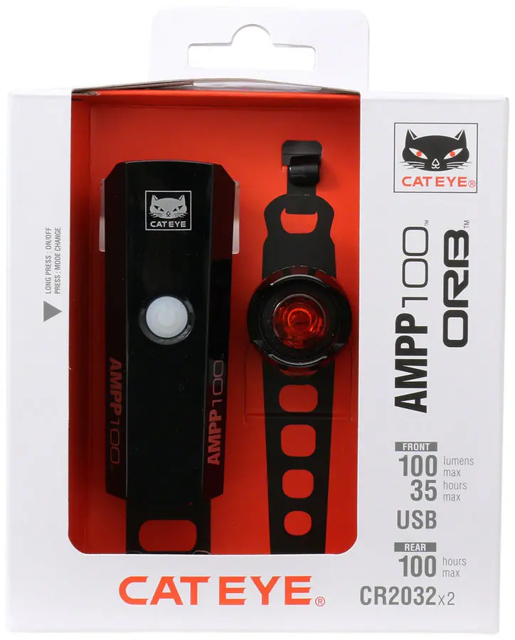 Cateye Ampp100 Orb Headlight/Taillight Set 1