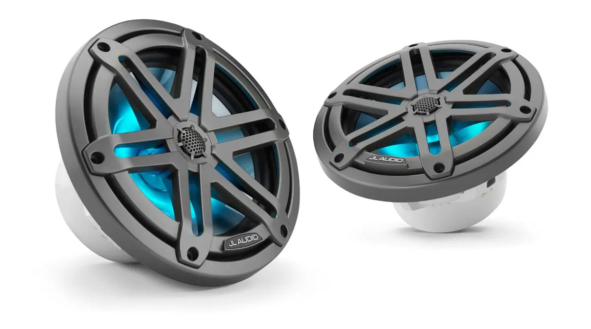 Jl Audio M3-770X-S-Gm-I 7.7" Marine Coaxial Speakers, Gunmetal Sport Grilles With Rgb Led Lighting 1