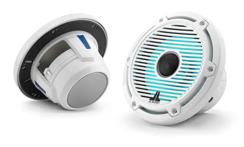 Jl Audio M6-650X-C-Gwgw-I 6.5" Marine Coaxial Speakers Led Lighting, Gloss White Trim & Classic Grille 1