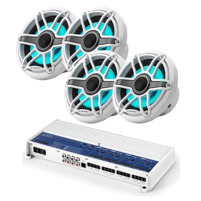 Jl Audio M800/8V2 Amp + M6-650X-S-Gwgw-I X2 Pairs Marine Speaker Bundle 1