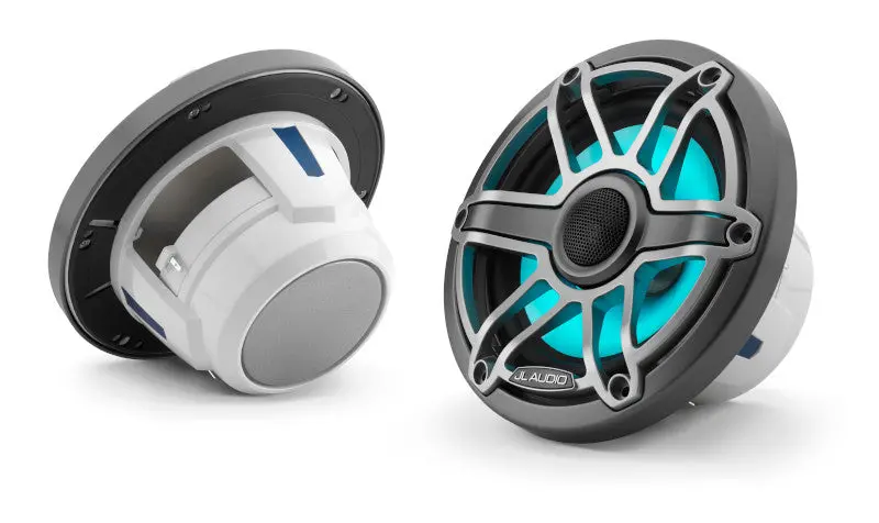 Jl Audio M6-650X-S-Gmti-I 6.5" Marine Coaxial Speakers, Gunmetal Trim, Titanium Sport Grille + Led Lighting 1