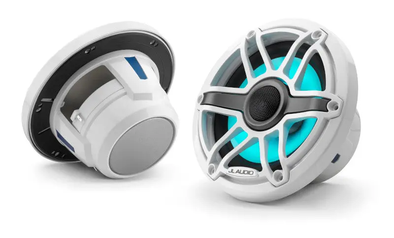 Jl Audio M6-650X-S-Gwgw-I 6.5" Marine Coaxial Speakers, Gloss White Trim And Grille W/ Led Lighting 1