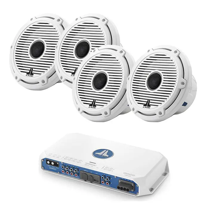 Jl Audio Mv800/8I Amp + M6-770X-C-Gwgw X2 Pairs Marine Speaker Bundle 1