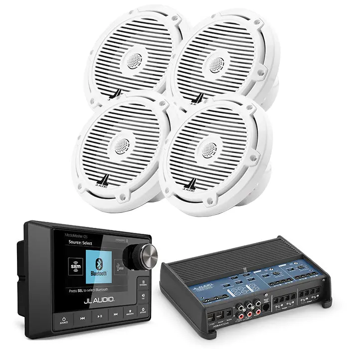 Jl Audio Mm105 + Xdm400/4 + 2 Pairs M3-650X-C-Gw Marine Bundle 1