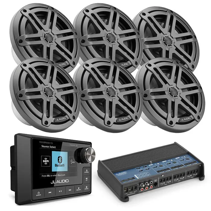 Jl Audio Mm105 + Xdm600/6 + 3 Pairs M3-650X-S-Gm Marine Bundle 1