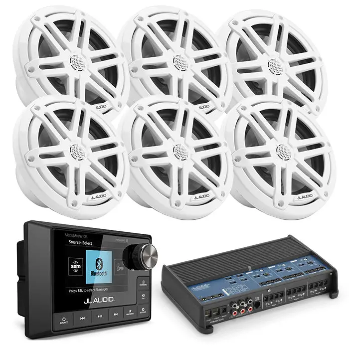 Jl Audio Mm105 + Xdm600/6 + 3 Pairs M3-650X-S-Gw Marine Bundle 1