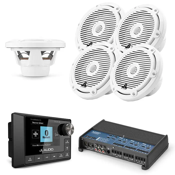Jl Audio Mm105 + Xdm700/5 + 2 Pairs M3-650X-C-Gw + M3-10Ib-C-Gw-4 Marine Bundle 1