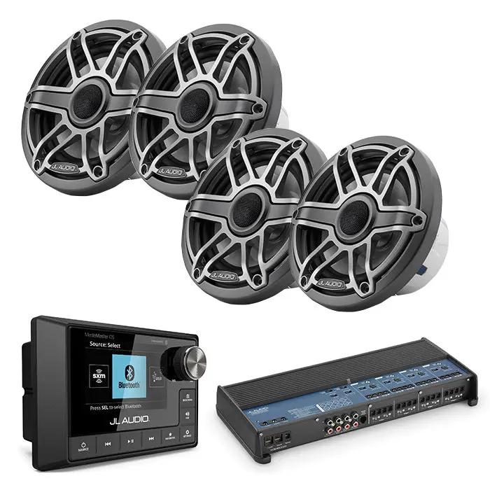 Jl Audio Mm105 + Xdm800/8 + 2 Pairs M6-650X-S-Gmti Marine Bundle 1