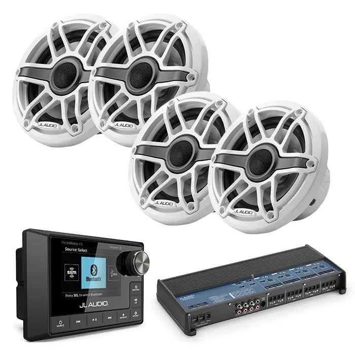 Jl Audio Mm105 + Xdm800/8 + X2 Pairs M6-650X-S-Gwgw Marine Bundle 1