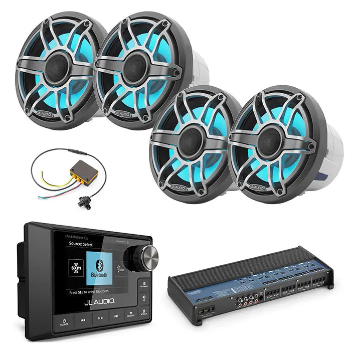 Jl Audio Mm105 + Xdm800/8 + 2 Pairs M6-880X-S-Gmti-I + Mlc-Rw Marine Bundle 1