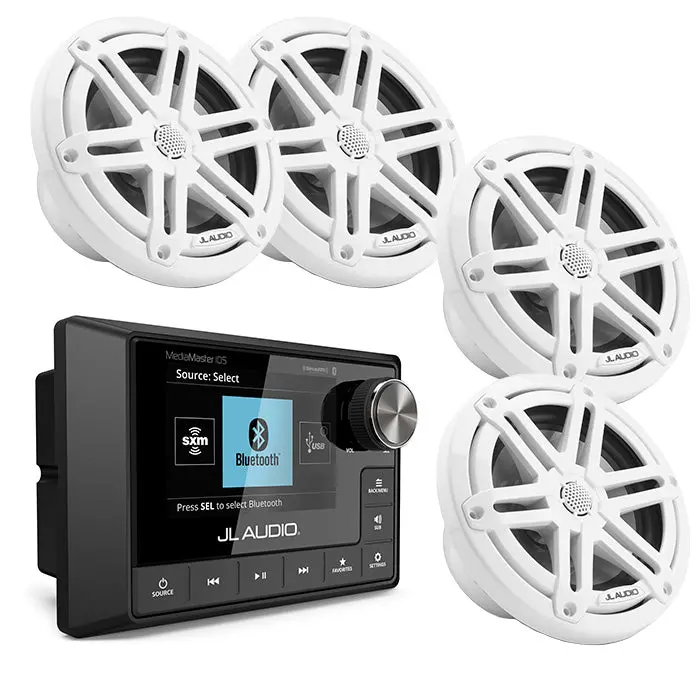 Jl Audio Mm105 + X2 Pairs M3-650X-S-Gw 6.5" Marine Speaker Bundle 1