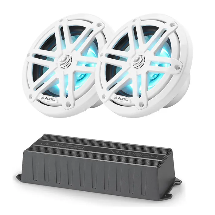 Jl Audio Mx280/4 Amp + M3-650X-S-Gw-I 6.5" Marine Speakers Bundle 1