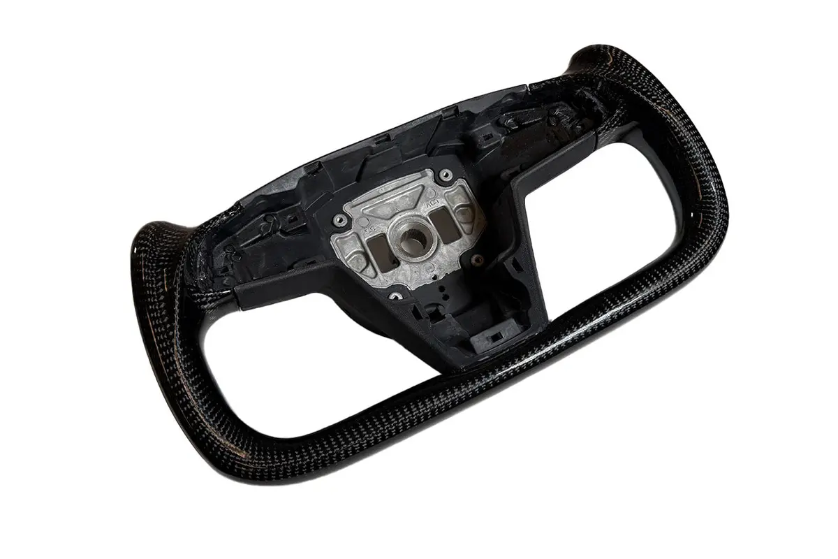 Model S / X Plaid & Long Range Carbon Fiber Yoke Steering Wheel 2021-2023 1