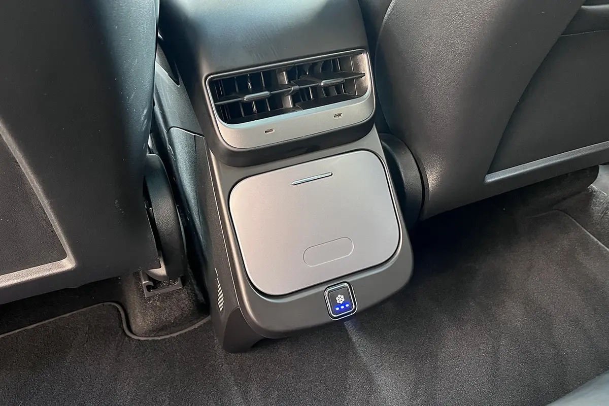 Tesla Model Y Middle Console Integrated & Powered Drink Cooler 1