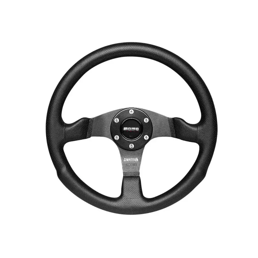 Momo Competition Black Leather Steering Wheel 1