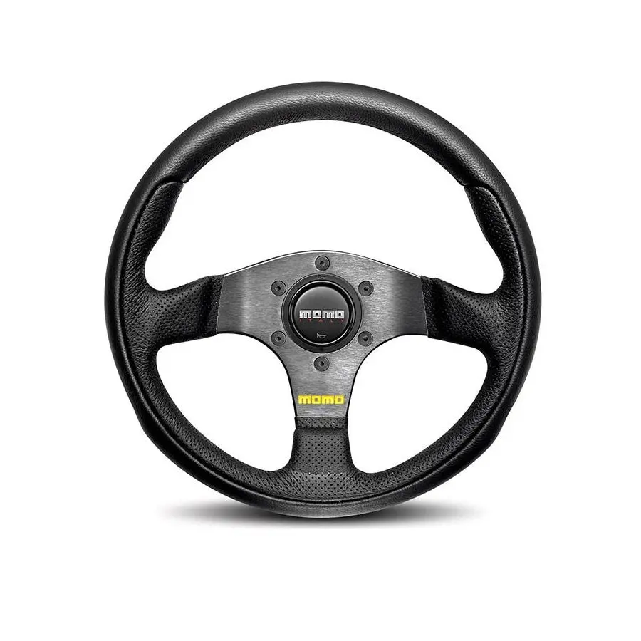 Momo Team 300Mm Black Leather Steering Wheel 1