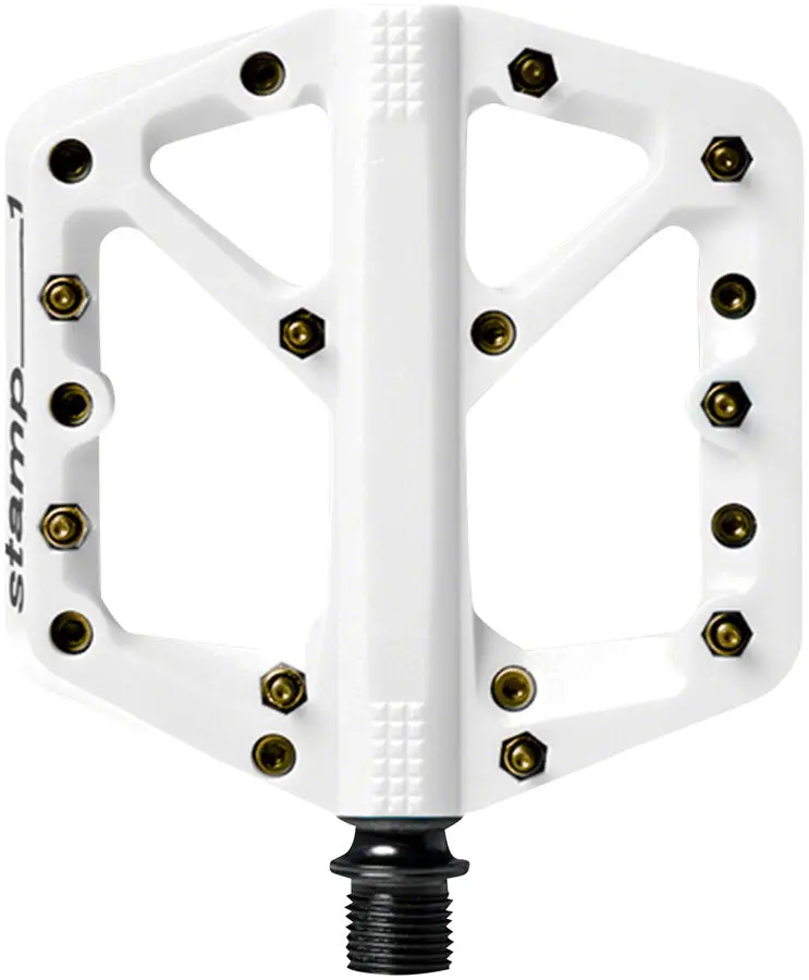 Crank Brothers Stamp 1 Pedals - Platform, Composite, 9/16", White/Gold, Small 1