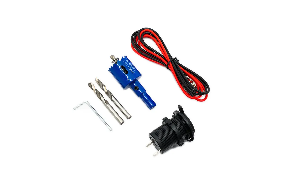 Tesla Frunk Auxiliary Cigarette Lighter Type 12-16V Power Port Kit 1