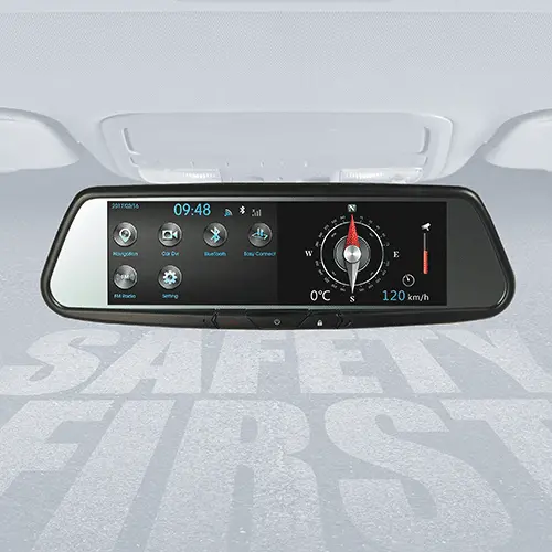 Audiovox Rvm740sm - 7.8" Android Based Smart Touch-Free Bluetooth Rearview Mirror Dvr 1