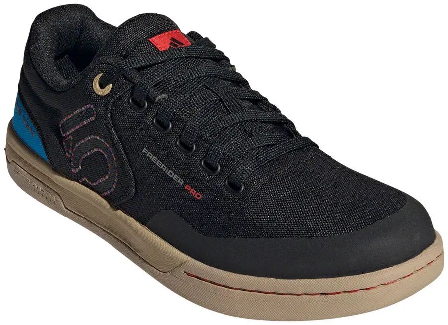 Five Ten Five Ten Freerider Pro Canvas Flat Shoe - Men's, Core Black/Carbon/Pulse Lime 1
