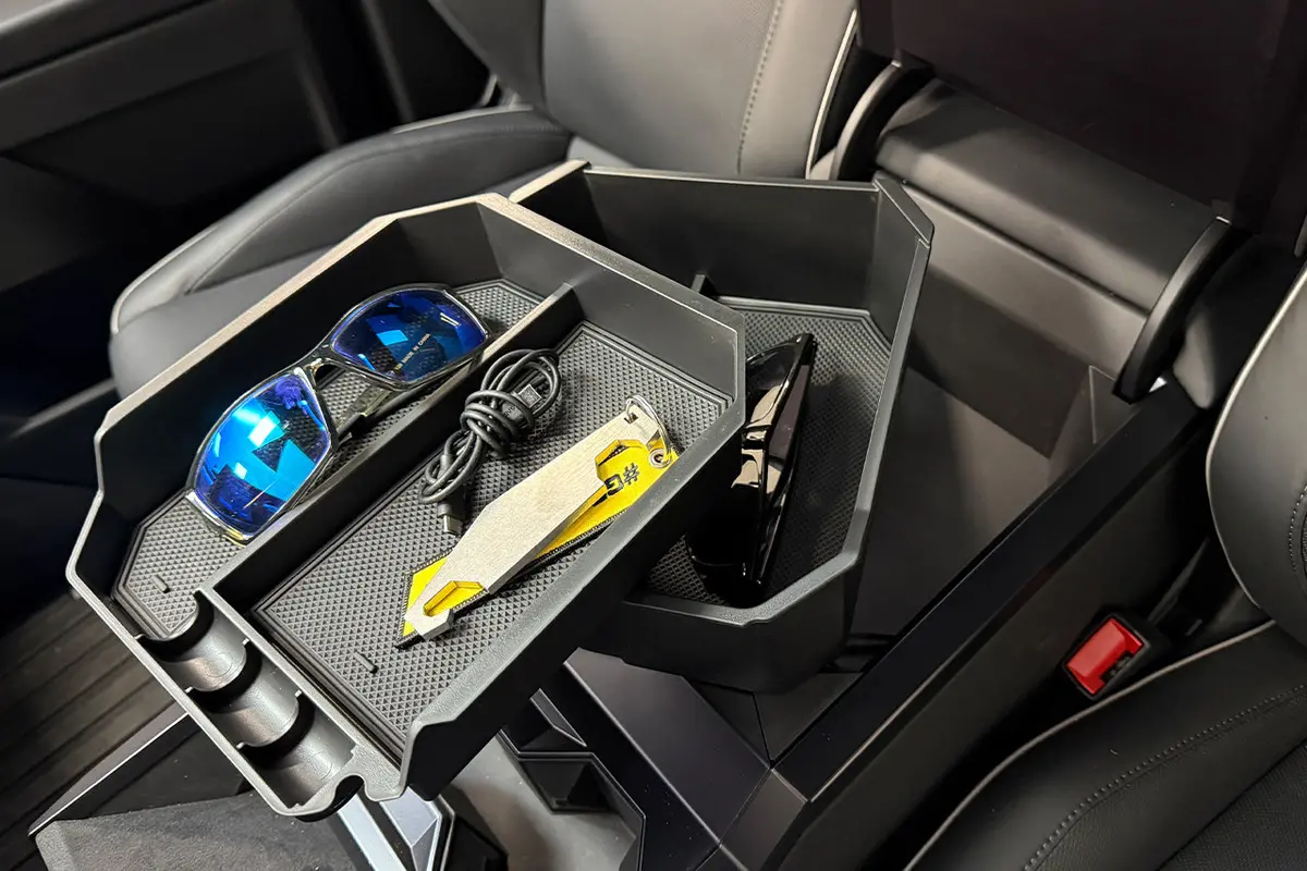 Tesla Cybertruck Center Console Armrest Insert Two Level Nesting Storage Organizer Trays 1