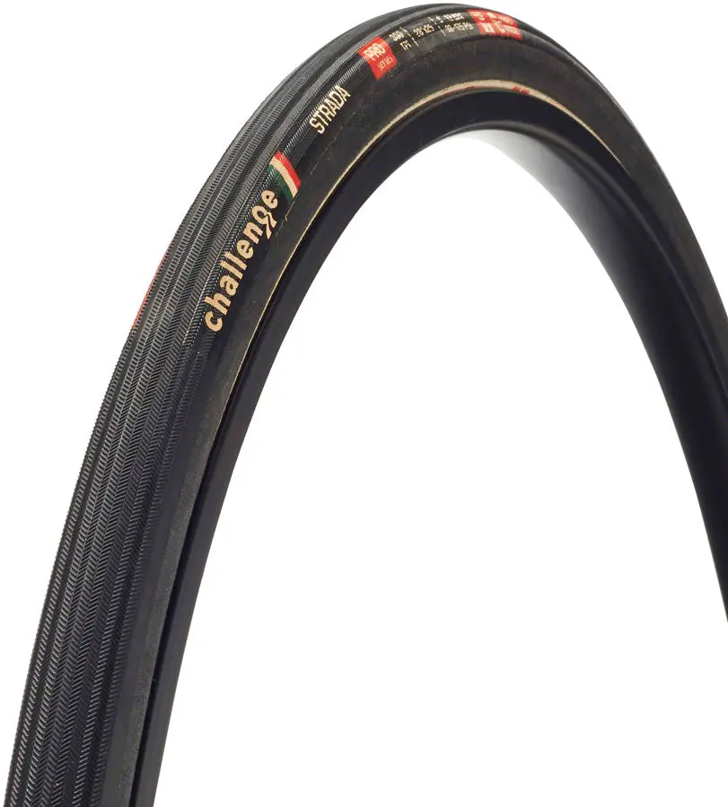 Challenge Strada Pro Tire - 700 X 25 Clincher Folding Black Handmade 1