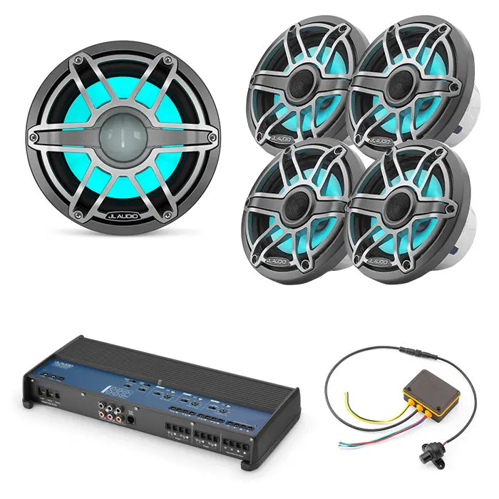 Jl Audio Xdm1000/5 + 2 Pairs M6-650X-S-Gmti-I + M6-10Ib-S-Gmti-I4 + Mlc-Rw Marine Bundle 1