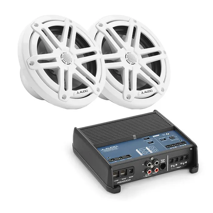 Jl Audio Xdm200/2 Amplifier + M3-650X-S-Gw 6.5" Marine Speaker Bundle 1