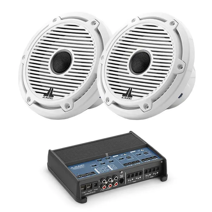 Jl Audio Xdm400/4 Amplifier + M6-650X-C-Gwgw 6.5" Marine Speaker Bundle 1