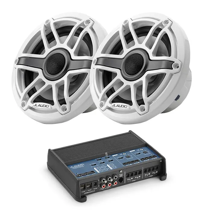 Jl Audio Xdm400/4 Amplifier + M6-650X-S-Gwgw Speaker Marine Bundle 1