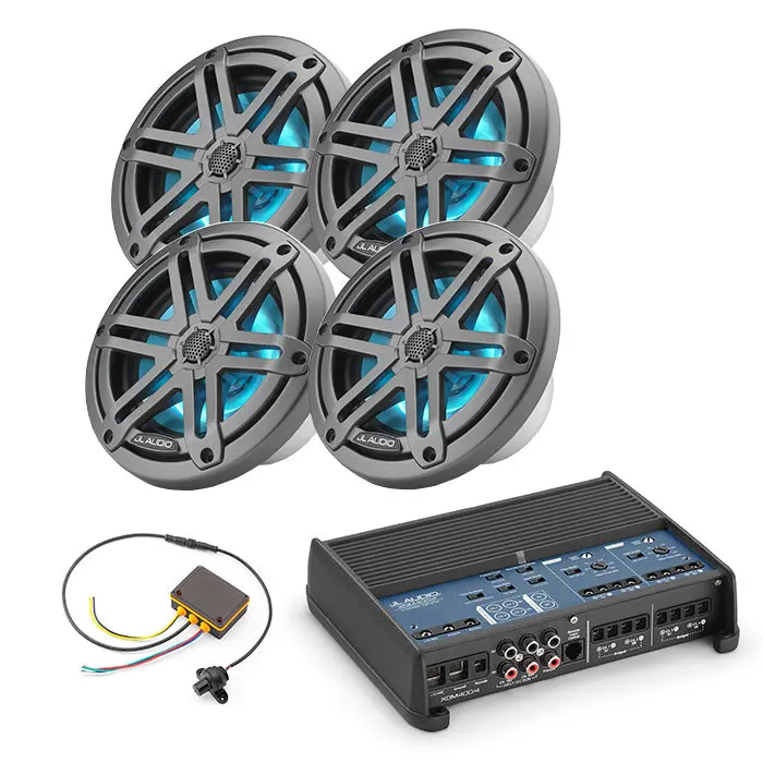 Jl Audio Xdm400/4 Amp + X2 Pairs M3-650X-S-Gm-I Speaker + Mlc-Rw Bundle 1