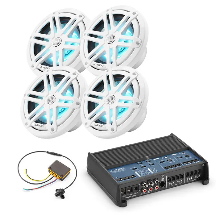 Jl Audio Xdm400/4 Amp + X2 Pairs M3-650X-S-Gw-I Speaker + Mlc-Rw Bundle 1