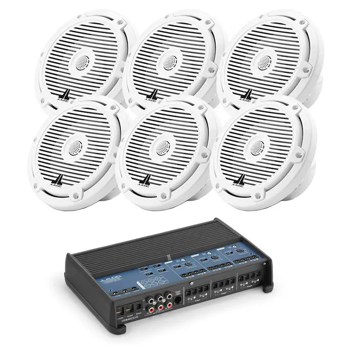 Jl Audio Xdm600/6 Amp + 3 Pairs M3-650X-C-Gw Marine Speaker Bundle 1