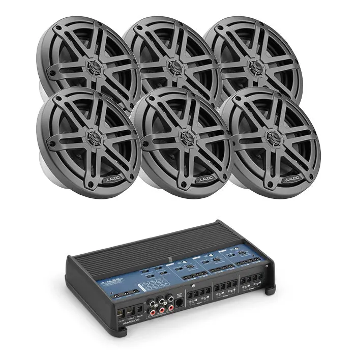 Jl Audio Xdm600/6 + 3 Pairs M3-650X-S-Gm Marine Speaker Bundle 1