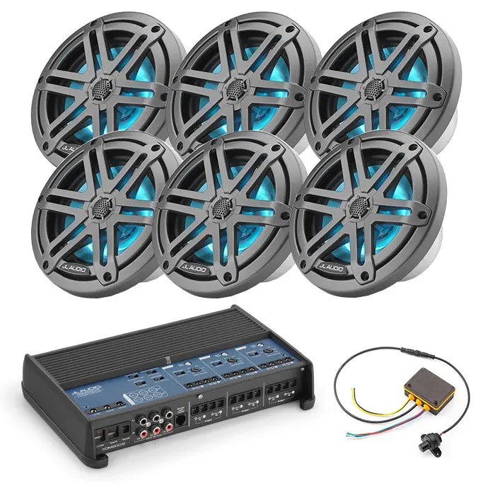 Jl Audio Xdm600/6 + 3 Pairs M3-650X-S-Gm-I + Mlc-Rw Marine Bundle 1