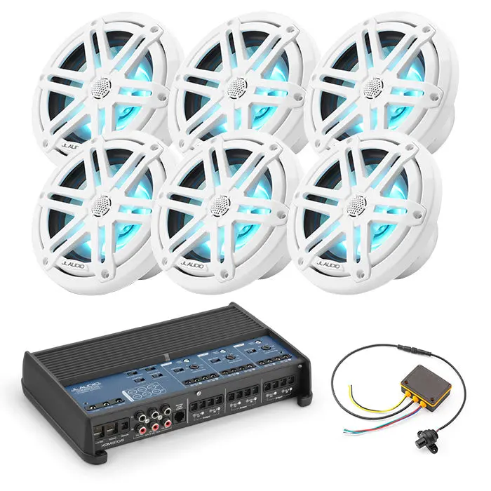 Jl Audio Xdm600/6 + 3 Pairs M3-650X-S-Gw-I + Mlc-Rw Marine Bundle 1
