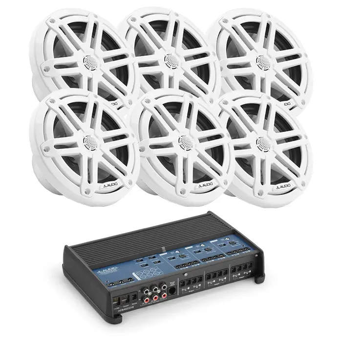 Jl Audio Xdm600/6 Amp + 3 Pairs M3-650X-S-Gw Marine Speaker Bundle 1
