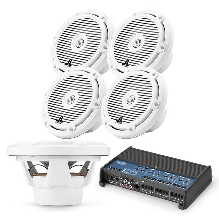 Jl Audio Xdm700/5 + 2 Pairs M3-650X-C-Gw + M3-10Ib-C-Gw-4 Marine Bundle 1