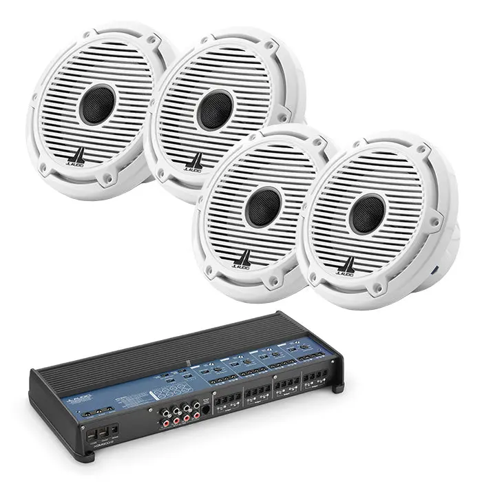 Jl Audio Xdm800/8 Marine Amplifier + X2 Pairs M6-650X-S-Gwgw Marine Speakers 1