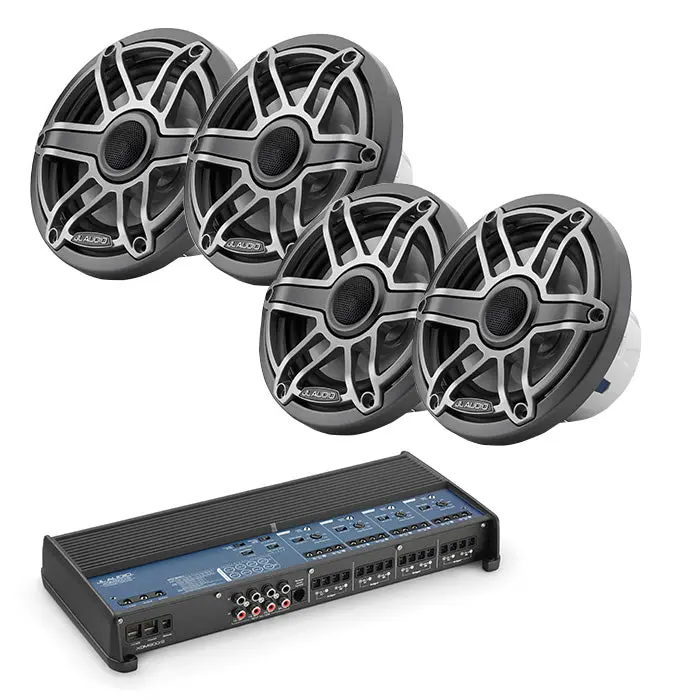 Jl Audio Xdm800/8 Marine Amplifier + X2 Pairs M6-650X-S-Gmti Marine Speaker Bundle 1