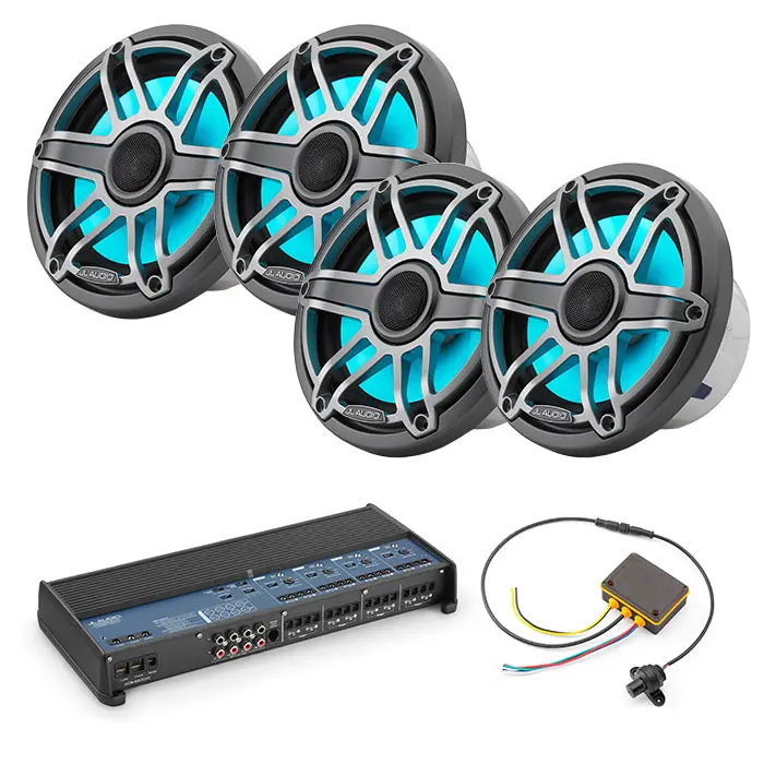Jl Audio Xdm800/8 + 2 Pairs M6-770X-S-Gmti-I + Mlc-Rw Marine Bundle 1