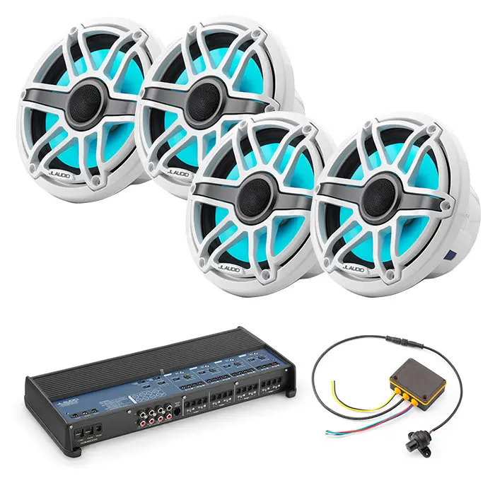 Jl Audio Xdm800/8 + 2 Pairs M6-770X-S-Gwgw-I + Mlc-Rw Marine Bundle 1
