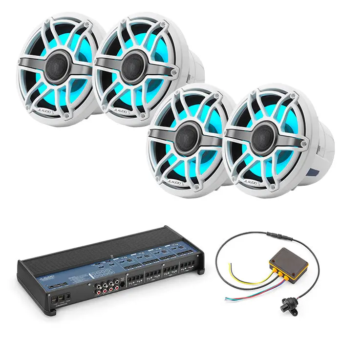 Jl Audio Xdm800/8 + 2 Pairs M6-880X-S-Gwgw-I + Mlc-Rw Marine Bundle 1